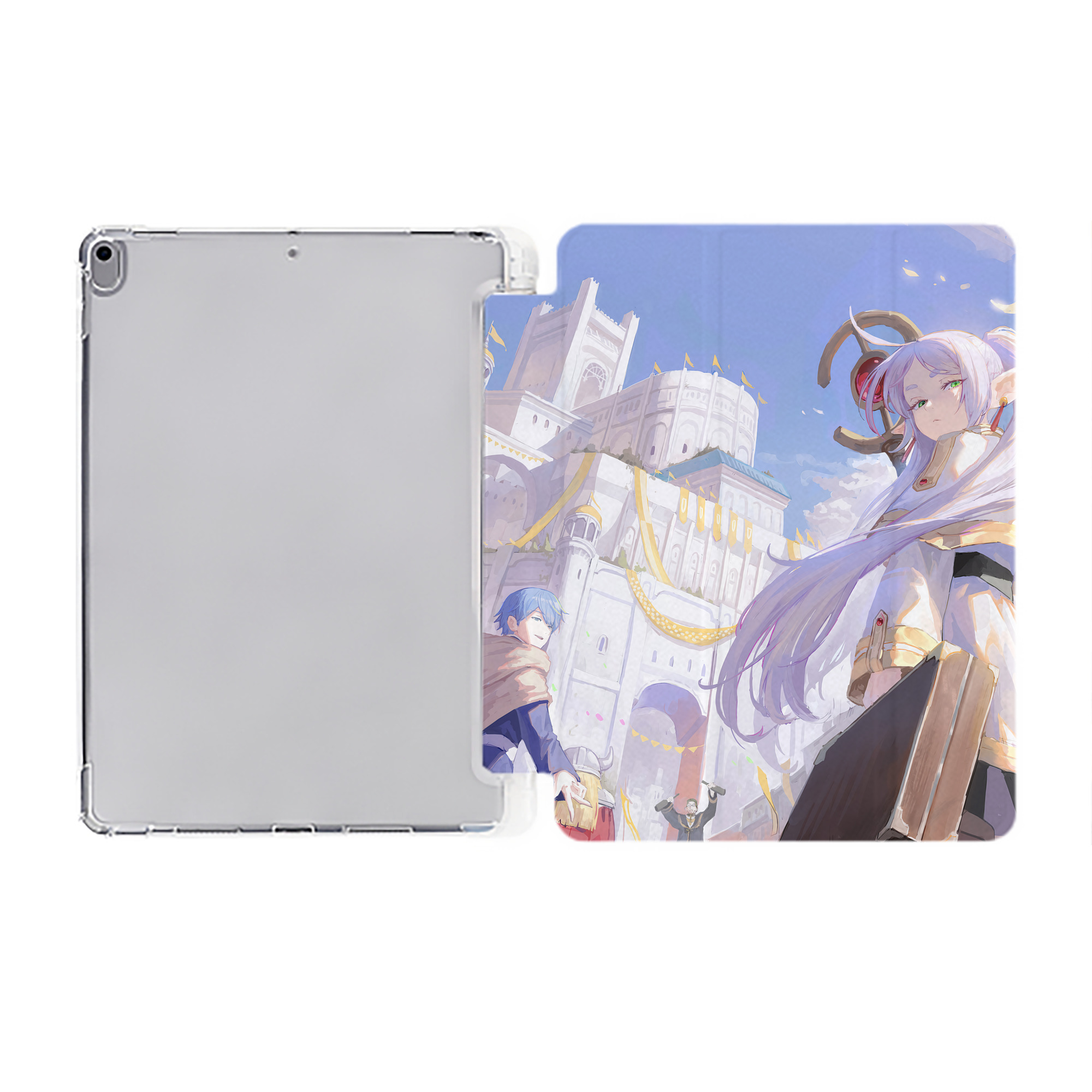 （画像用） 葬送のフリーレン Frieren IPad ケース ペン収納付き 三つ折りスタンド PUレザー×シリコン 対応機種9.5/10.5/10.9インチ